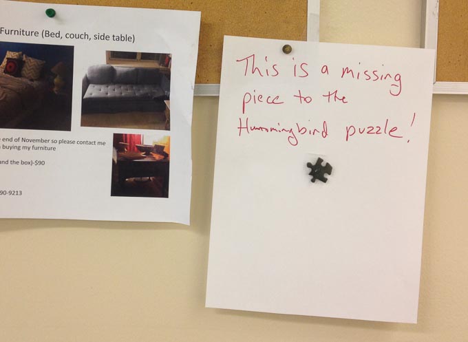 Photo of missing puzzle piece