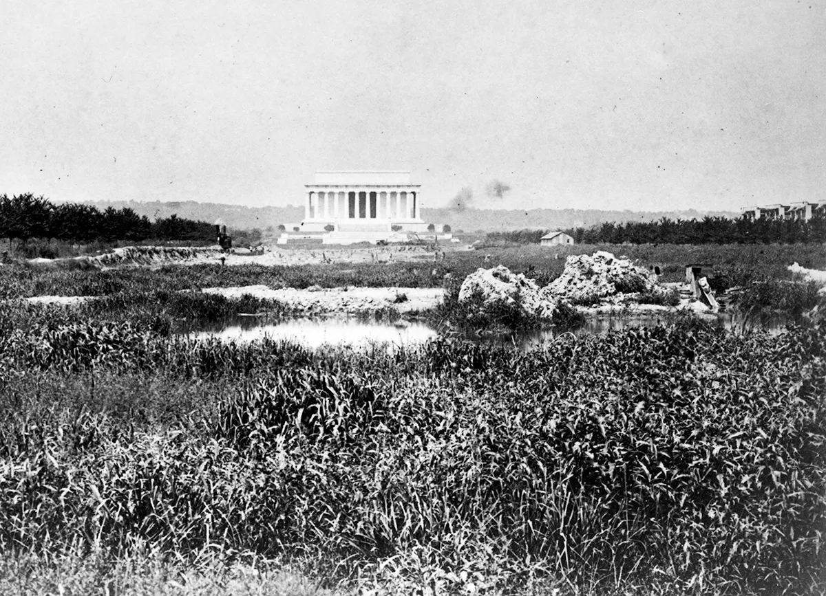 Lincoln Memorial with a marsh