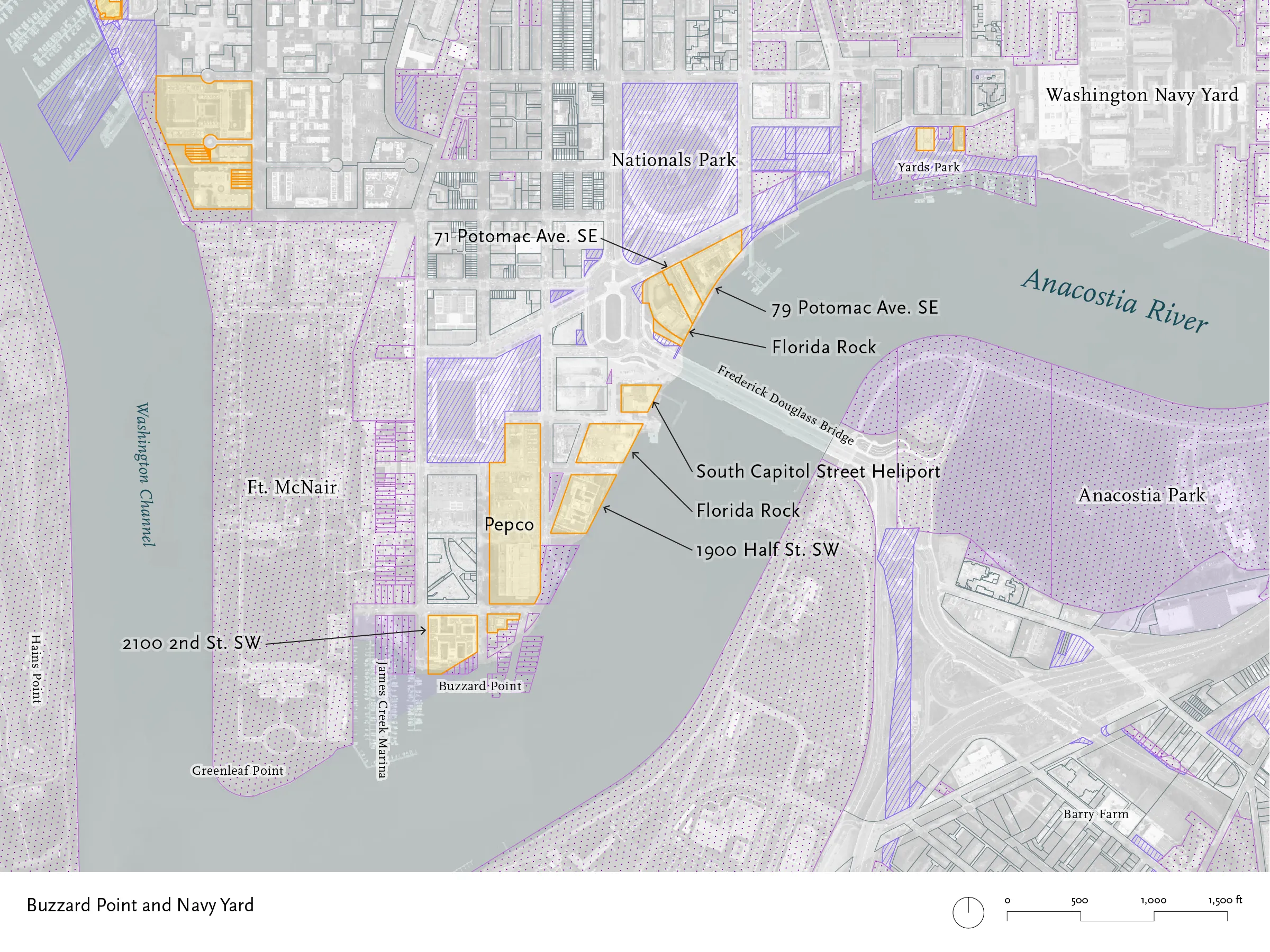 map of buzzard point