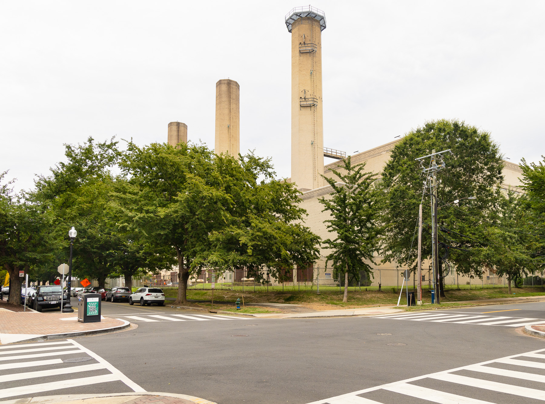 power plant smokestacks