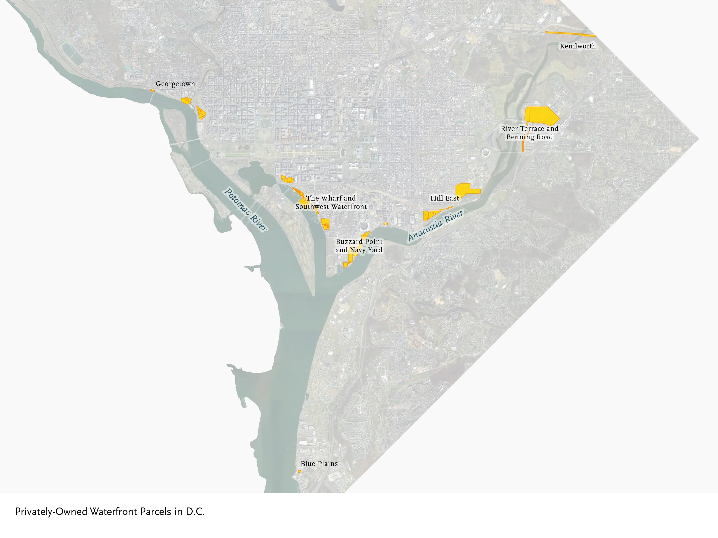 map of waterfront property in DC