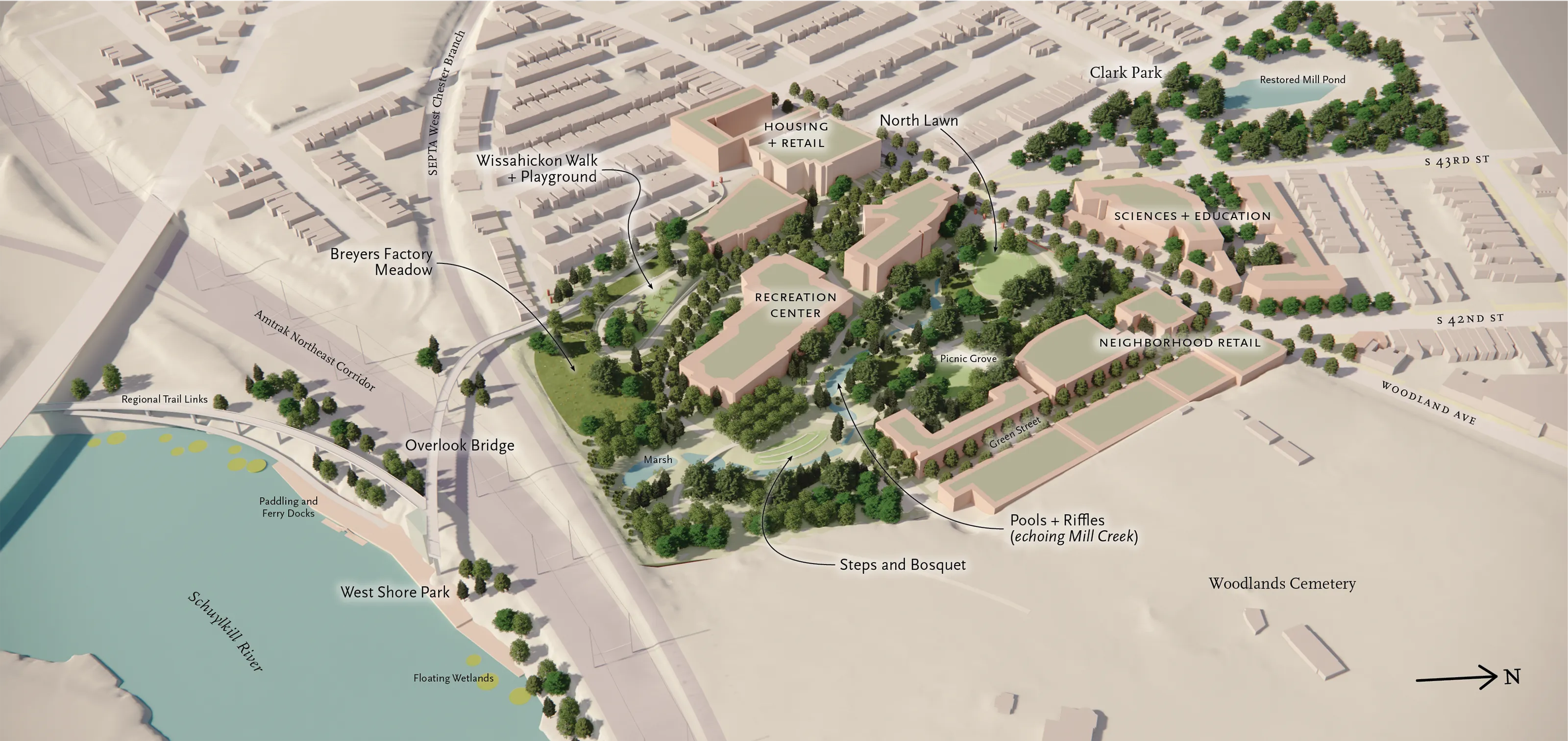 aerial view of proposed design