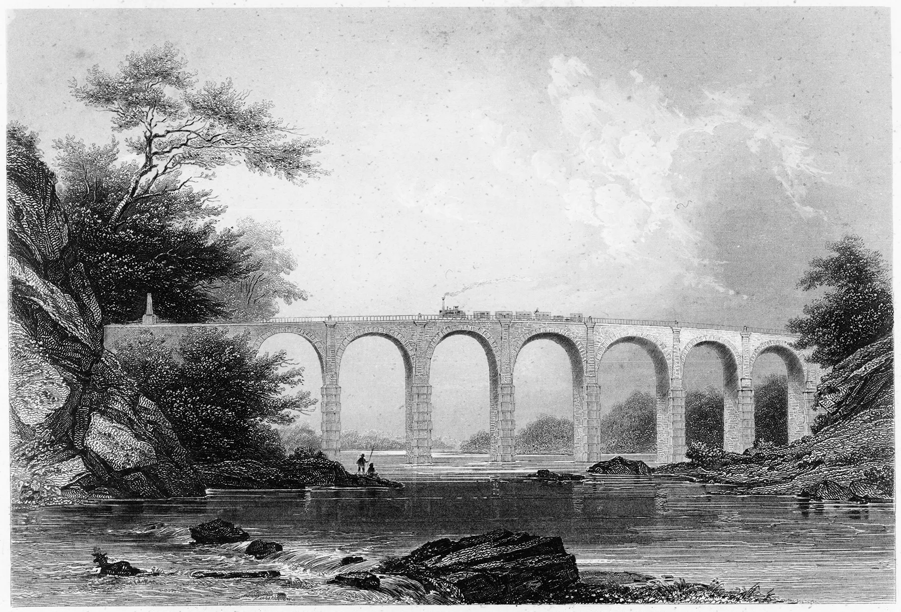 engraving of a viaduct